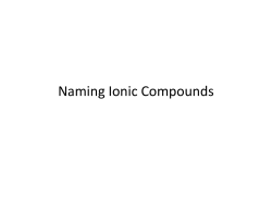 Naming Ionic Compounds