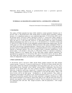 Numerals as grammaticalised nouns: a generative approach