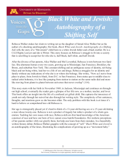 Black White and Jewish: Autobiography of a Shifting Self