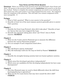 Guns Germs and Steel Study Question Prologue 1