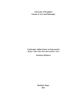 University of Pardubice Faculty of Arts and Philosophy Conformity