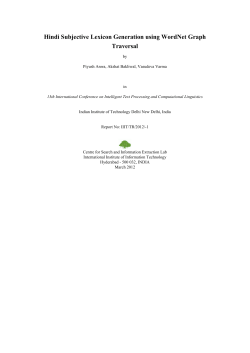 Hindi Subjective Lexicon Generation using