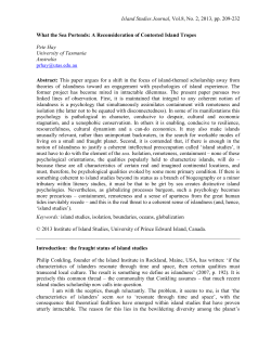 Island Studies Journal, Vol.8, No. 2, 2013, pp. 209