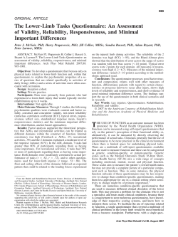 The Lower-Limb Tasks Questionnaire: An Assessment of Validity