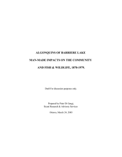 algonquins of barriere lake man-made impacts on the