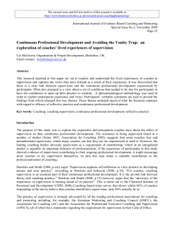 Continuous Professional Development and Avoiding the Vanity Trap
