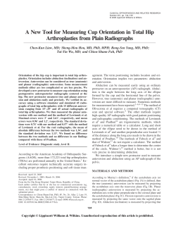 A New Tool for Measuring Cup Orientation in Total Hip