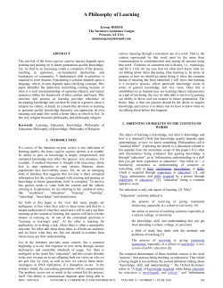 A Philosophy of Learning