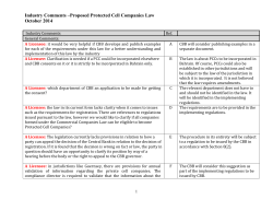 Industry Comments &ndash;Proposed Protected Cell Companies Law