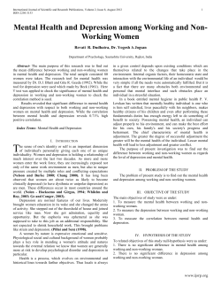 Mental Health and Depression among Working and Non