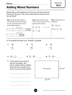 Adding Mixed Numbers