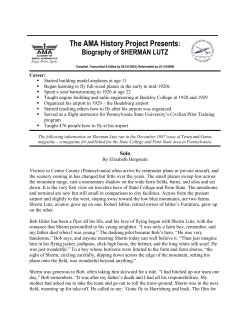 Biography of SHERMAN LUTZ - Academy of Model Aeronautics