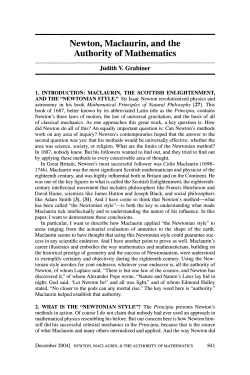 Newton, Maclaurin, and the Authority of Mathematics