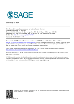 The Role of Group Consciousness in Latino Public Opinion