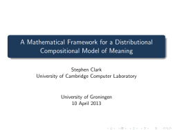 A Mathematical Framework for a Distributional Compositional Model