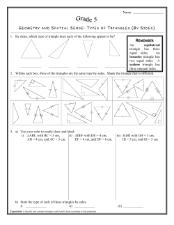 1. By sides, which type of triangle does each of the following appear