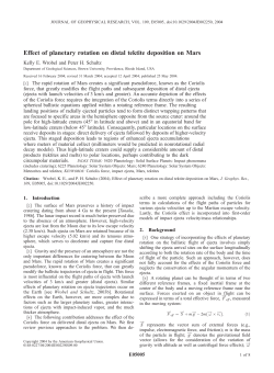 Effect of planetary rotation on distal tektite deposition on Mars