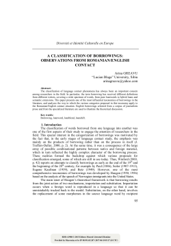 A Classification of Borrowings