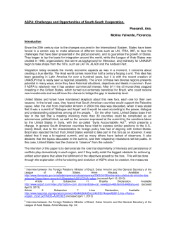 ASPA: Challenges and Opportunities of South