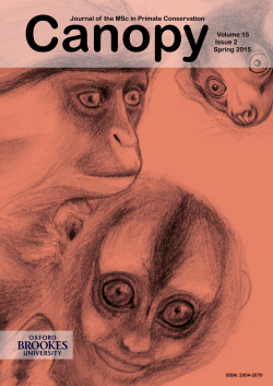 Journal of the MSc in Primate Conservation Volume 15 Issue 2