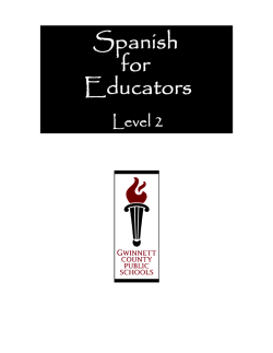 Spanish for Educators, Level 2 Learning Objectives