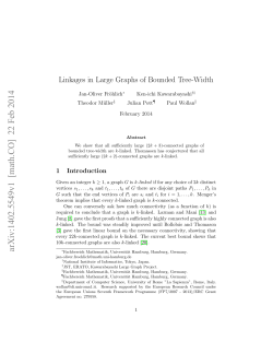 Linkages in Large Graphs of Bounded Tree