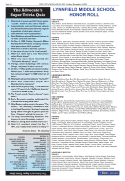 lynnfield middle school honor roll