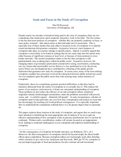 Scale and Focus in the Study of Corruption