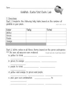 Goldfish- Ratio/Unit Rate Lab