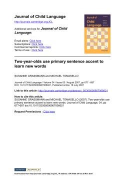 Two-year-olds use primary sentence accent to learn new words