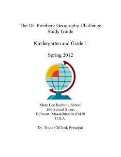 The Dr. Feinberg Geography Challenge Study Guide Kindergarten