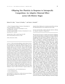Offspring Size Plasticity in Response to Intraspecific Competition: An