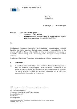 Embargo VISTA illimit&eacute;(*) - European Commission