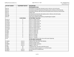 EQUIPMENT MATCH DESCRIPTION INSTRUMENTATION FILTER