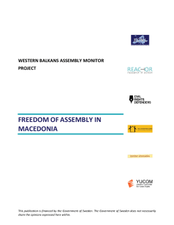 Freedom of Assembly in Macedonia - European Center for Not