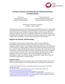 Toward a Science of Autonomy for Physical Systems: Transportation