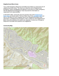Neighborhood Block Areas Your LVHA Emergency Response