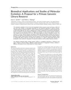 A Proposal for a Primate Genomic Library Resource