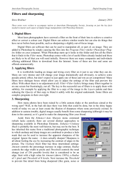 filters and sharpening - Amersham Photographic Society