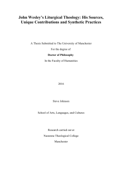 John Wesley`s Liturgical Theology