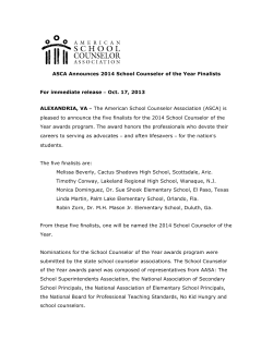 Finalists Press Release - School Counselor