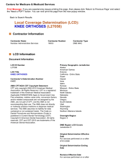 (LCD): KNEE ORTHOSES