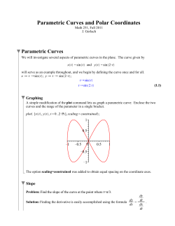 Parametric Curves and Polar Coordinates
