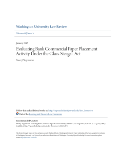 Evaluating Bank Commercial Paper Placement Activity Under the