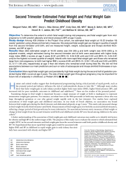 Second Trimester Estimated Fetal Weight and