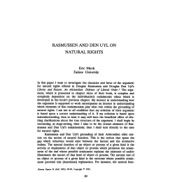 Rasmussen and Den Uyl on Natural Rights