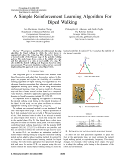 A Simple Reinforcement Learning Algorithm For Biped Walking