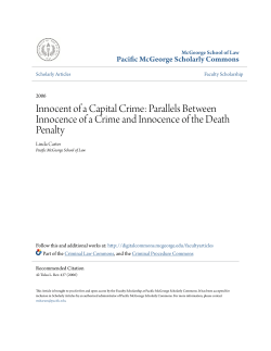 Innocent of a Capital Crime: Parallels Between Innocence of a