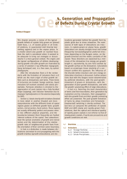 4. Generation and Propagation of Defects During Crystal Growth