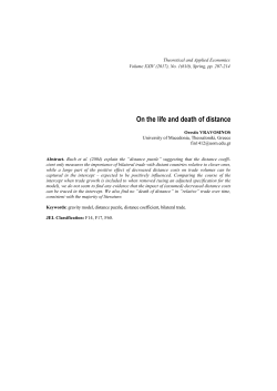 On the life and death of distance - Theoretical and Applied Economics